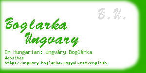 boglarka ungvary business card