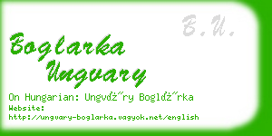 boglarka ungvary business card